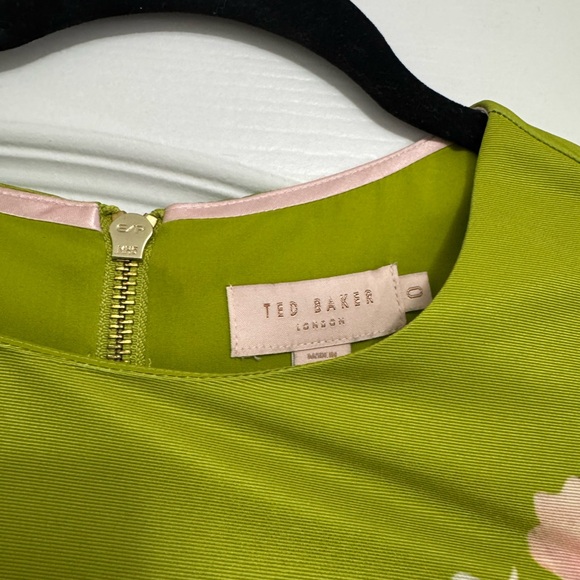 Ted Baker Green and Pink Floral Print Gown - Picture 3 of 9